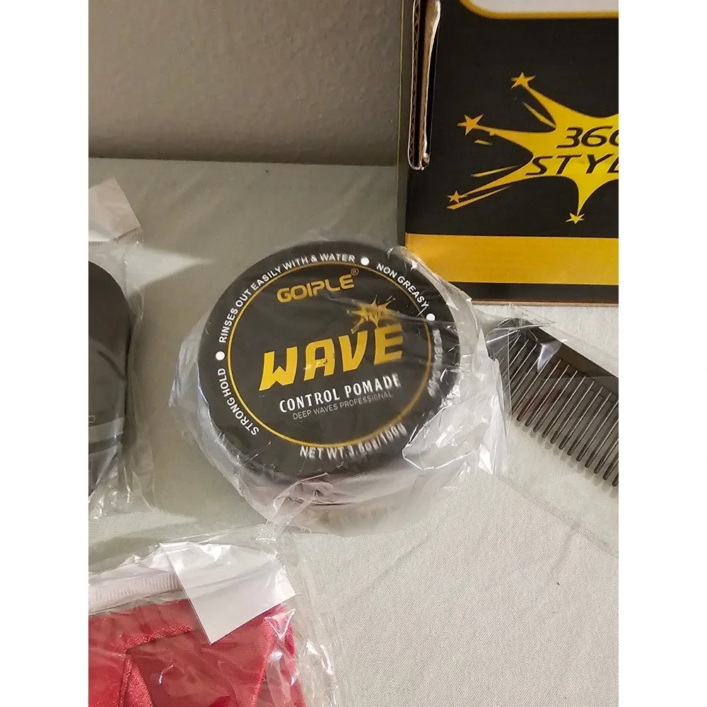 Goiple 360 Style Deep Waves Professional Pomade Set Durags Brush Mirror Kit Men